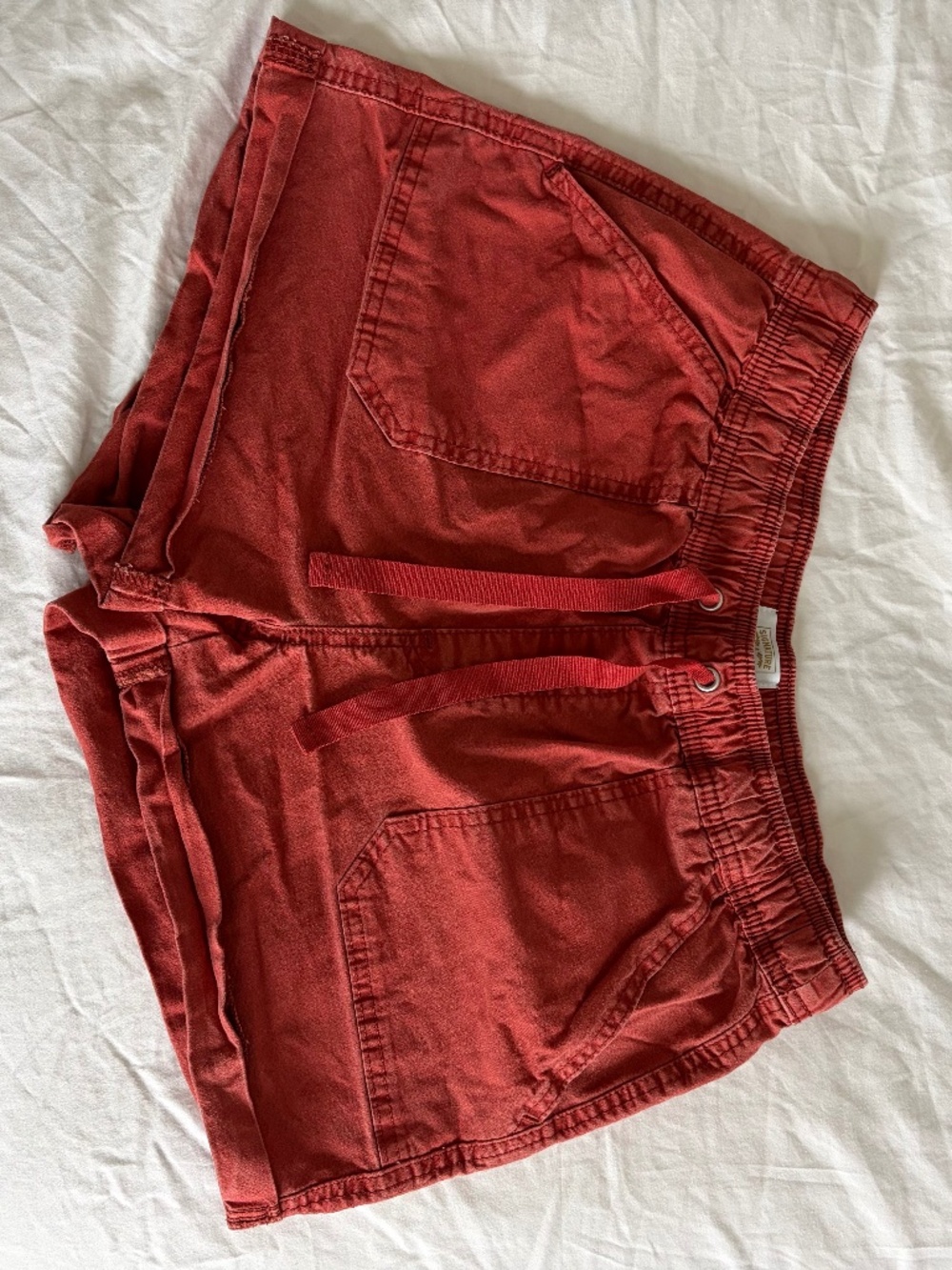 Women's Levi's 4-Pocket Shorts Size 8 Drawstring Waist Relaxed Fit Burnt Orange